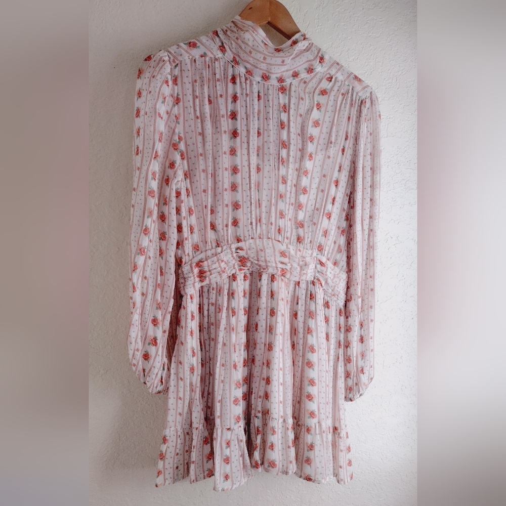 Anthropologie Let Me Be Floral High-Neck Mini Dress - Picture 6 of 11